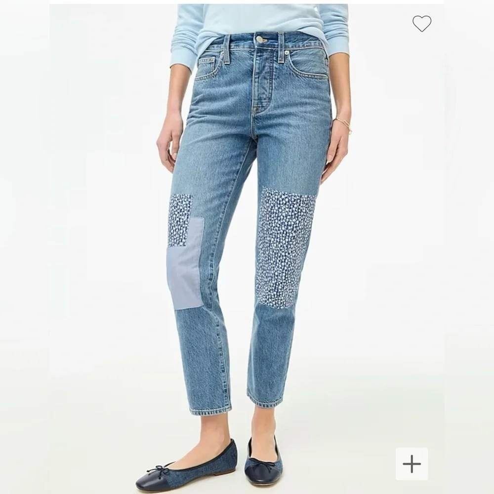 J.Crew Slim Boyfriend Jeans Premium Edition Patchwork Floral BX536 Blue Size 31